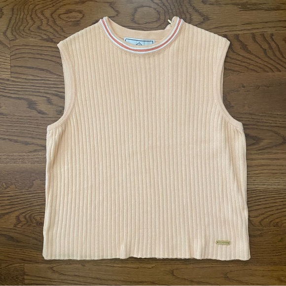 St. John Tops - Vintage St. John Sport sleeveless rib knit top in creamsicle